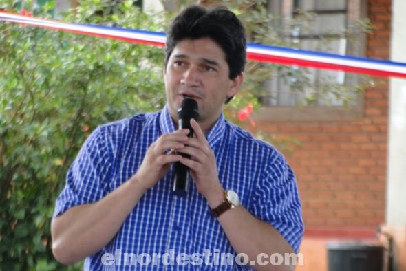 Gobernador de Amambay inaugura tinglado en la escuela Nuestra Señora Virgen del Rosario de Pedro Juan Caballero