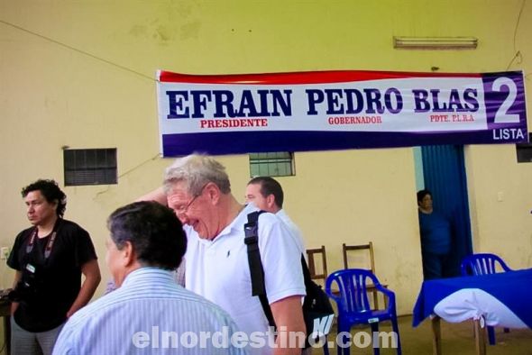 El Comité Distrital del PLRA lució sus mejores galas. El Diputado Nacional Pedro González Ramírez fue presentado oficialmente candidato a Gobernador por Amambay junto a candidato a Presidente de la Nación Efraín Alegre. (Foto: Abel González).