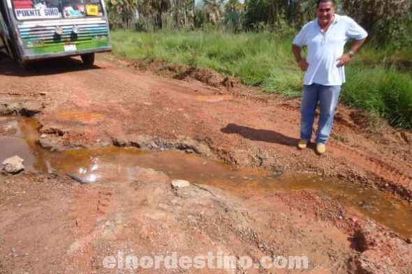 Las últimas lluvias registradas en  Concepción han inundado varios sectores de la ruta que une Puentesiño con Hugua Ñandu