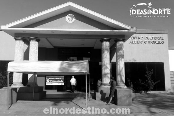A pesar del organizado vacunatorio que se instaló en el Salón Alberto Morelo de la Gobernación de Amambay, pocas personas acuden para aplicarse la vacuna que inmuniza contra el Covid19. (Foto: Diego Lozano para Ideas del Norte Consultora Publicitaria).