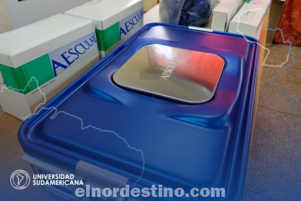 Se realizó la entrega del aporte de contrapartida en el marco del Convenio de Cooperación  Interinstitucional consistió en instrumentales neuroquirúrgicos para la realización de craneotomía, trepanación, coagulación y tunelización al Hospital Regional de Pedro Juan Caballero. (Foto: Facebook de Universidad Sudamericana).