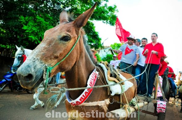 Maratónica actividad de Zacarías Irún el domingo demostrando la popularidad de Frente para la Victoria en Amambay