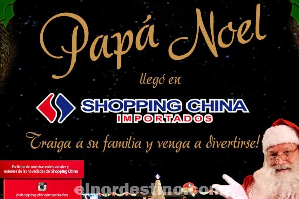 Papá Noel llegó a Shopping China para fotografiarse con niños y adultos que visitan al mejor comercio de importados del mundo