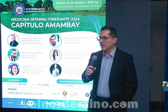 Jornada de Medicina Interna itinerante 2024 capítulo Amambay en Universidad Central del Paraguay sede Pedro Juan Caballero