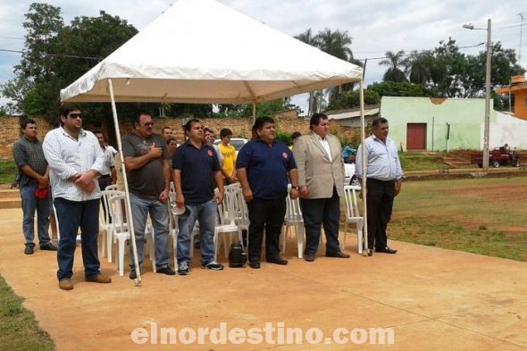 Arrancó la palada inicial para la refacción y techado del Polideportivo Municipal de Horqueta