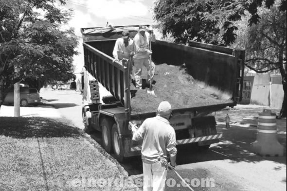 Municipalidad de Ponta Porã intensifica operación de recapado asfáltico  aún con condiciones adversas debido a las lluvias