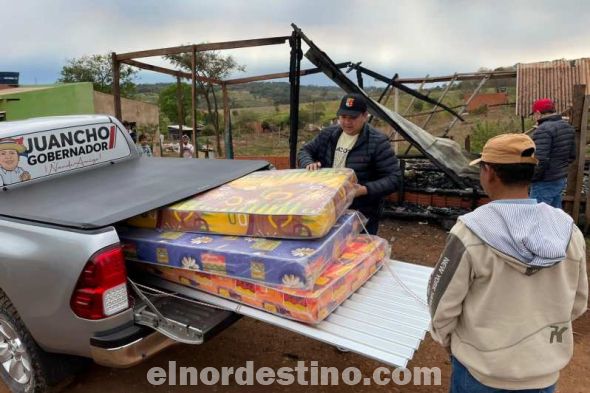 El diputado Juancho Acosta contribuye constantemente al desarrollo social de Amambay con el apoyo a obras, la provisión de insumos y auxilio a la población. (Foto: Facebook Juancho Acosta).