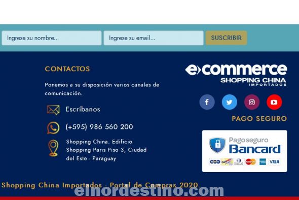 Al tratarse de venta online, necesariamente implica un servicio de pago (mediante la red Bancard) y entrega, que es de alcance nacional, cubriendo todos los rincones del territorio paraguayo. Shopping China Importados pone a disposición sus clientes varios beneficios. (Imagen: Shopping China Importados).