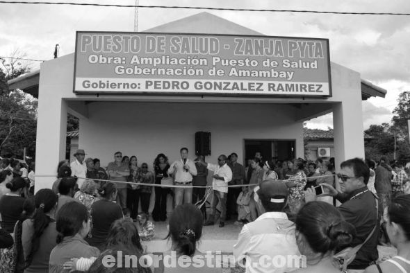 Gobernación de Amambay inaugura refacciones en el centro de salud de Zanja Pyta y trabajos de empedrado
