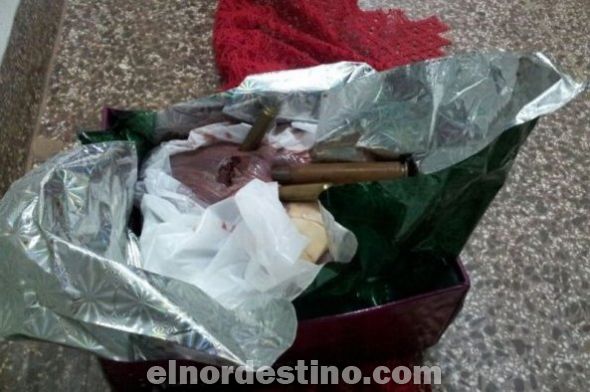 Los proyectiles de grueso calibre estaban incrustados en el corazón vacuno recién faenado. (Foto: Diario ABC Color).