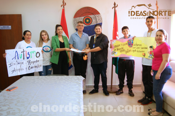 Intendente Acevedo recibe a integrantes de TEA Amambay junto a la concejal Larissa Winckler, impulsora de la ordenanza distrital