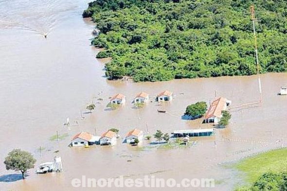 En los departamentos de Concepción y Amambay se desbordaron los ríos Apa y Aquidabán dejando poblados bajo agua