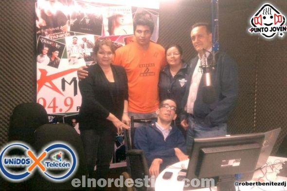 Punto Joven Producciones también participó de la presentación de la Campaña “Creo en Vos” de Teletón 2012 en su programa por Radio América 94.9 FM. El exitoso Robert Benítez también viene siendo uno de los más importantes animadores de Teletón en Pedro Juan Caballero. (Foto: Punto Joven). 