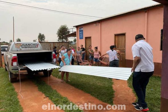 El diputado Juancho Acosta contribuye constantemente al desarrollo social de Amambay con el apoyo a obras, la provisión de insumos y auxilio a la población. (Foto: Facebook Juancho Acosta).