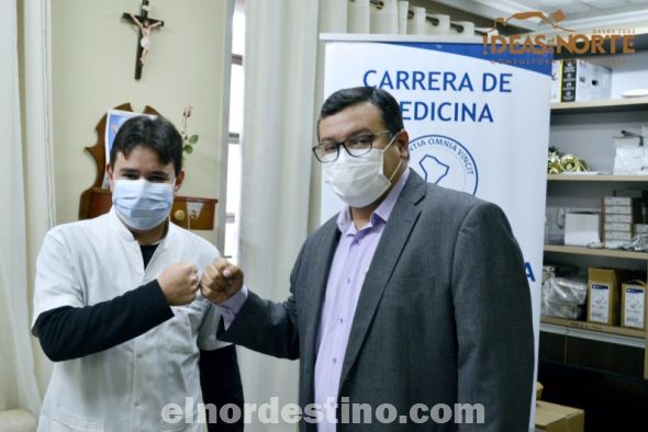 La donación de Universidad Sudamericana consistió en la construcción de un laboratorio de Biotecnología Molecular. El acto caritativo es para beneficio de la Salud de todos los ciudadanos que acuden a recibir asistencia médica al Hospital Regional de Pedro Juan Caballero. (Foto: Diego Lozano para Ideas del Norte Consultora Publicitaria).