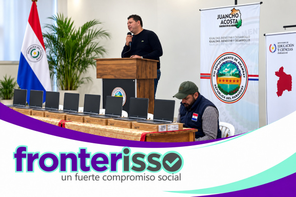 Los equipos fueron distribuidos entre instituciones de los distritos de Pedro Juan Caballero, Bella Vista Norte, Capitán Bado, Cerro Corá, Karapa'í y Zanja Pytã, seleccionadas por el MEC de acuerdo con sus niveles de vulnerabilidad. (Foto: Gobernación de Amambay). 
