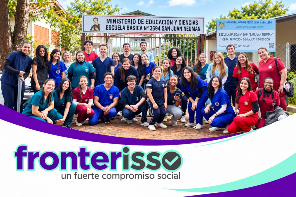 INTERSALUD continuará durante 2026 y 2027, y contempla llegar a siete instituciones educativas del departamento de Amambay. El programa articula el trabajo de estudiantes y docentes de Medicina con las comunidades educativas. (Foto: Asesoría de Prensa de Universidad Interamericana). 